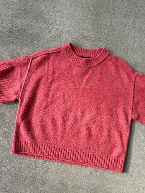 Truth by Republic heather red short sleeve knit top sweater shirt blouse